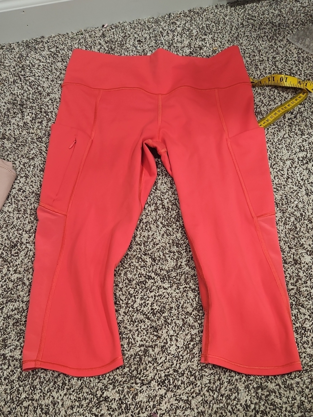 Athleta Coral Capri Leggings with Side Pockets